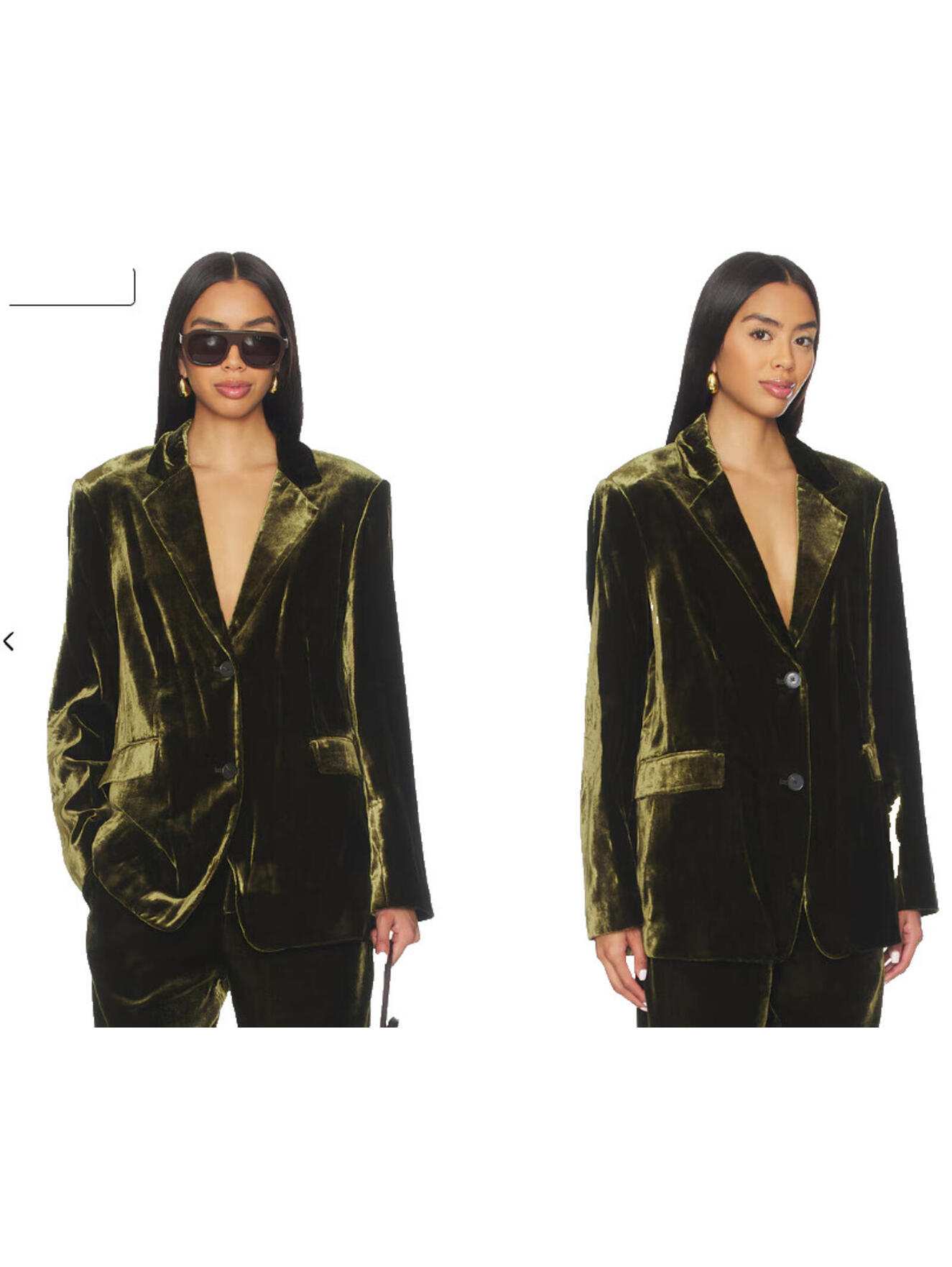 Revolve Closed Lola Jacket Velvet Green Marsh Size Xs Nwt $625msrp